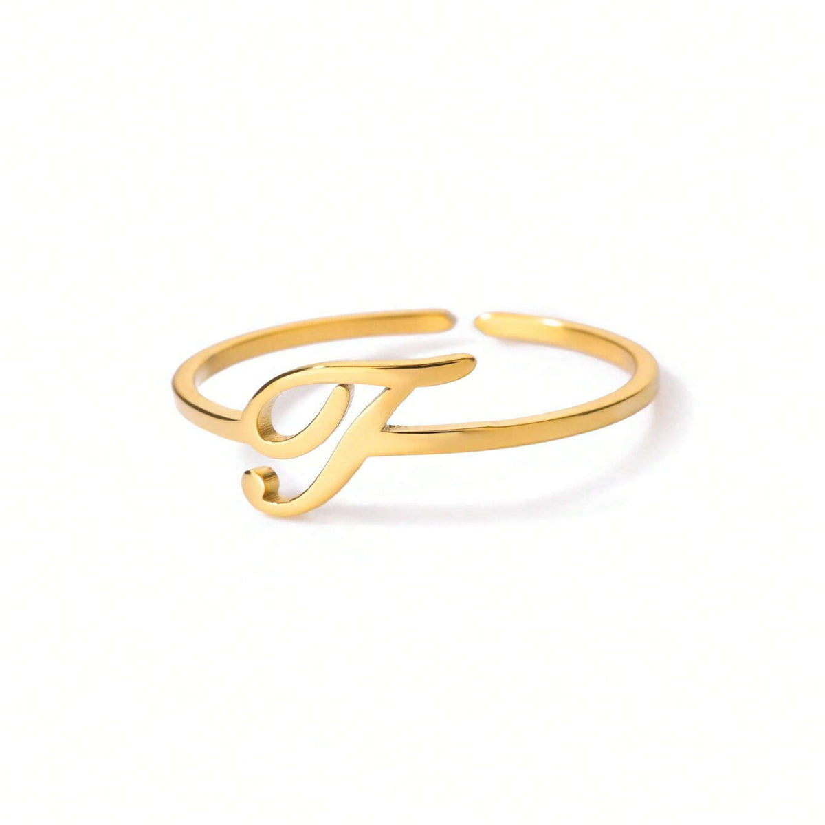 The Lettre Initial Ring — T-Gold