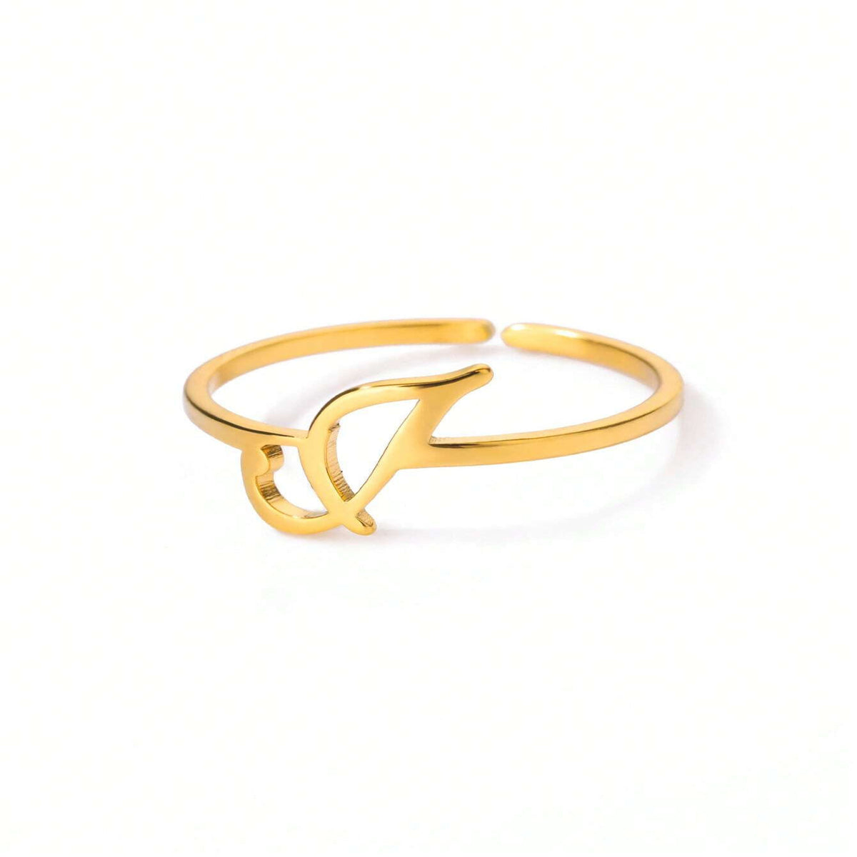 The Lettre Initial Ring — J-Gold