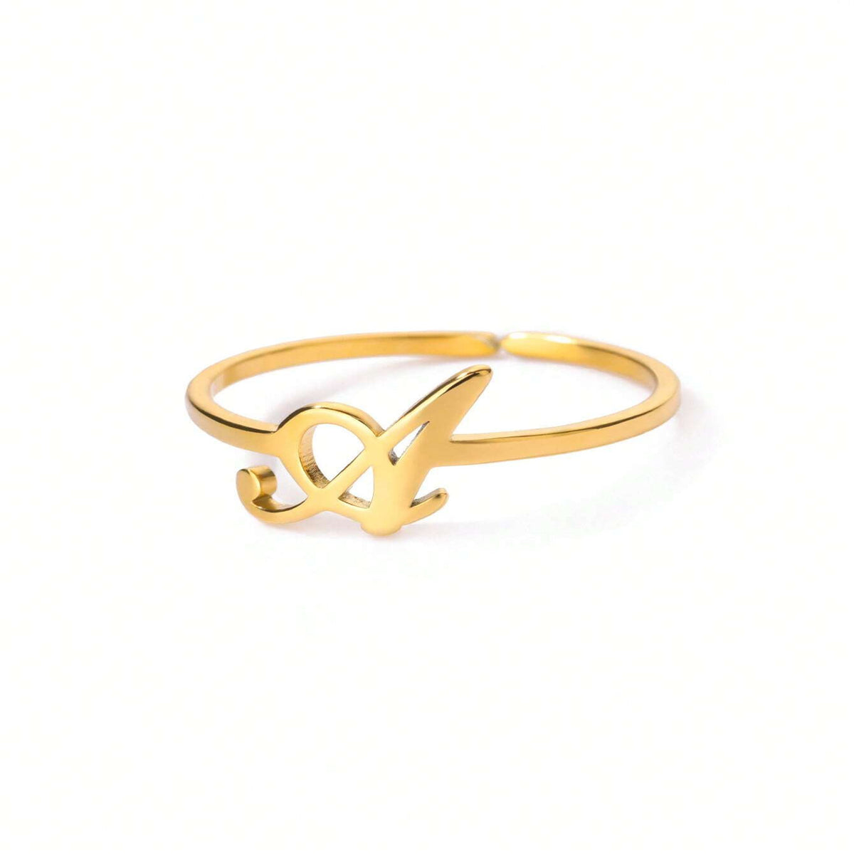 The Lettre Initial Ring — A-Gold