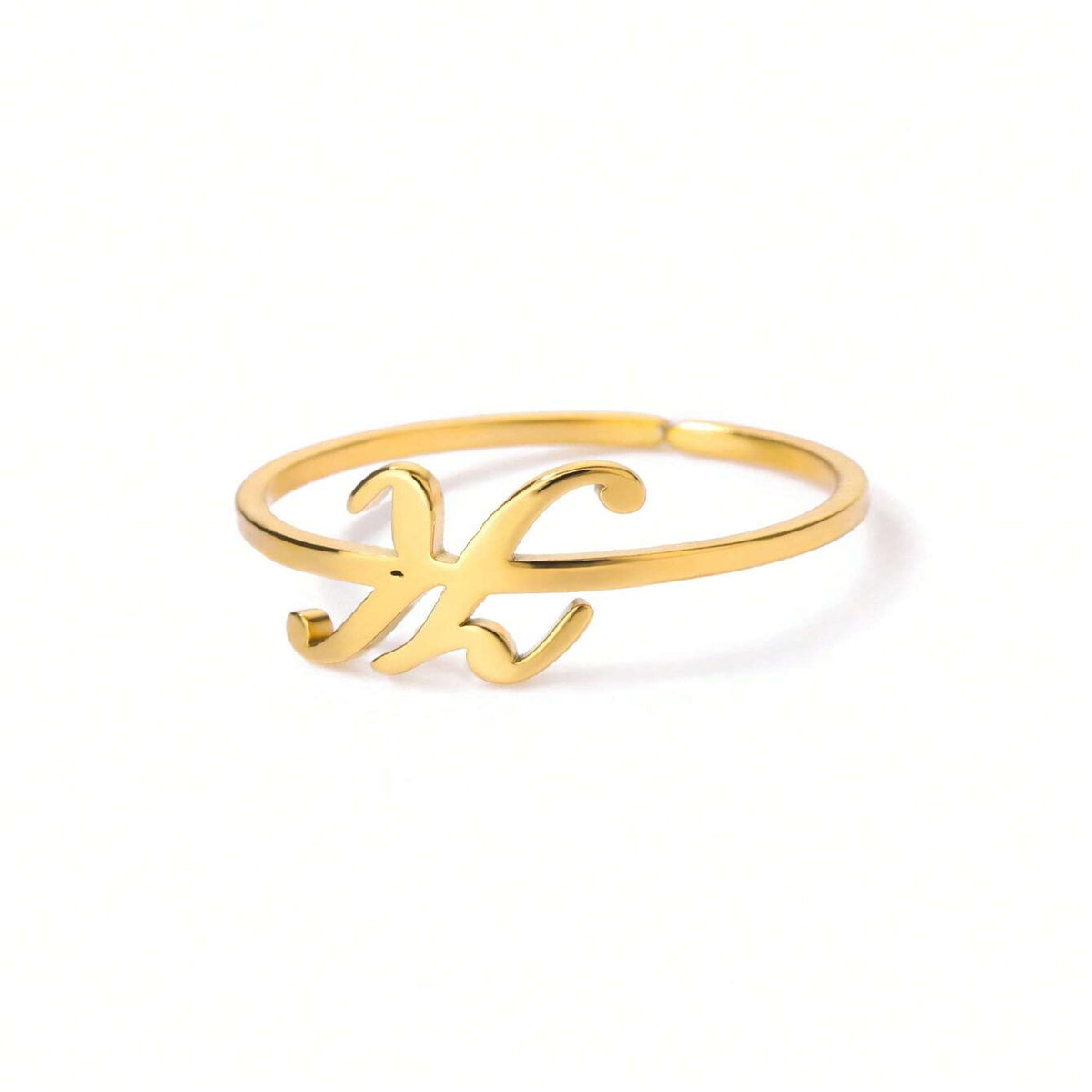 The Lettre Initial Ring — H-Gold