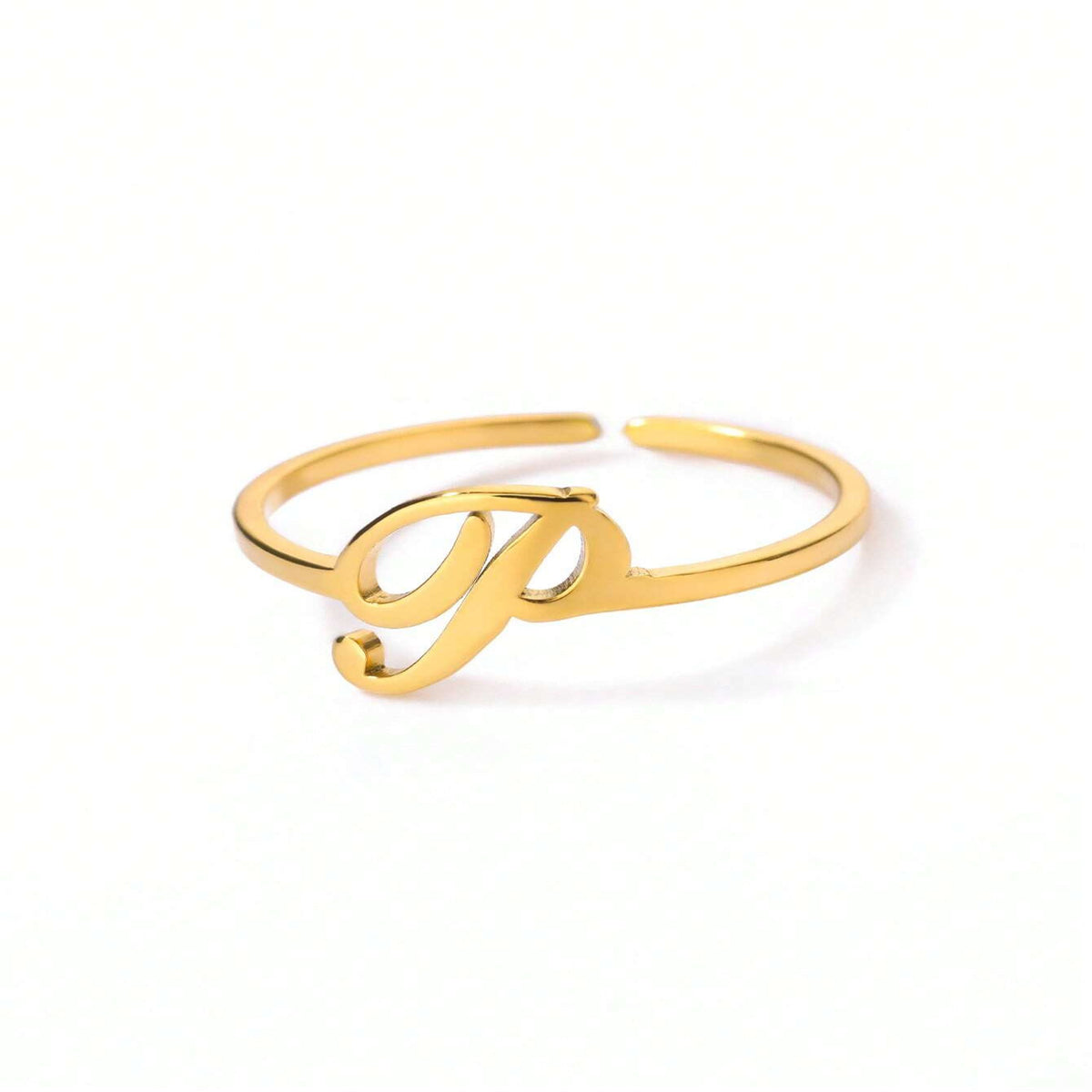 The Lettre Initial Ring — P-Gold