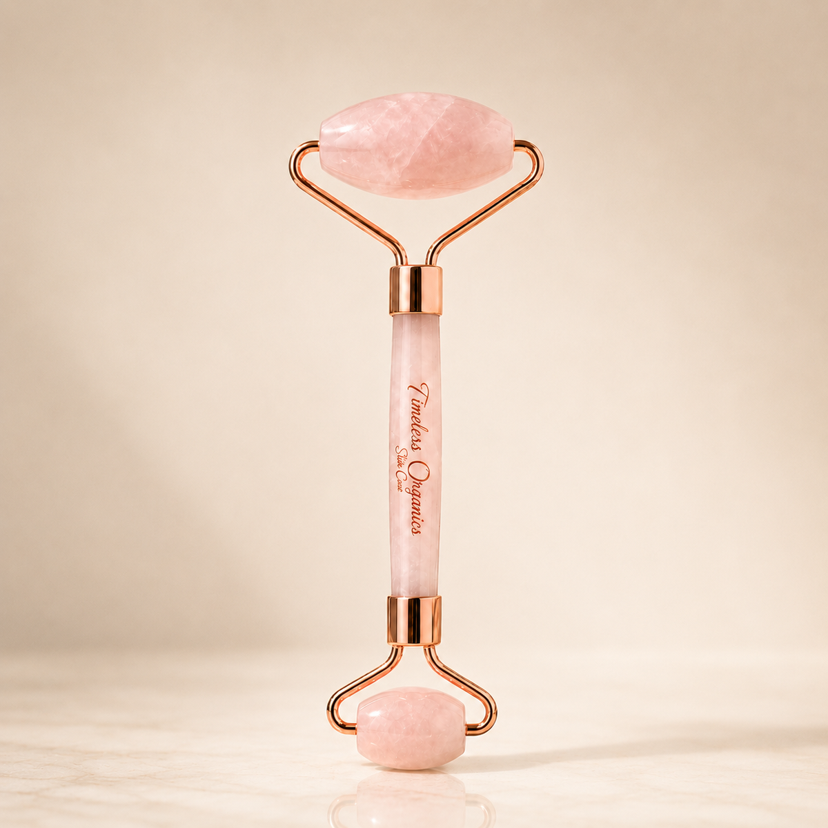 Timeless Rose Quartz Facial Roller & Travel Case