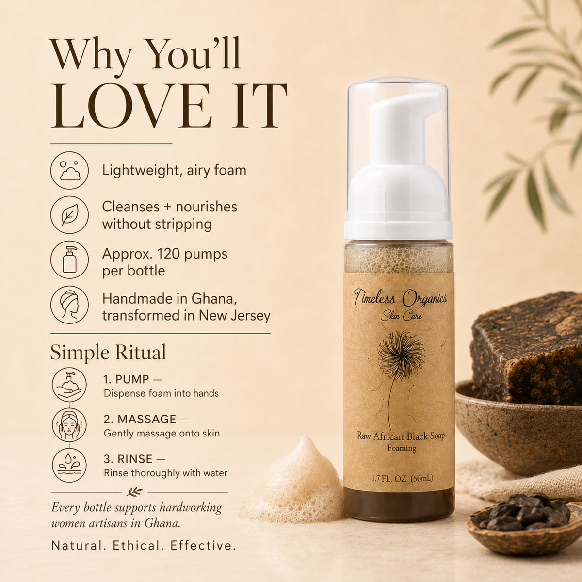 Timeless African Black Soap Foaming Cleanser · 1.7 oz