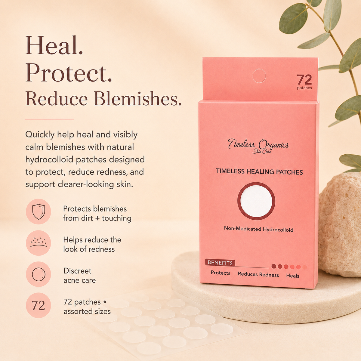 Timeless Hydrocolloid Blemish Patches · 72 Count