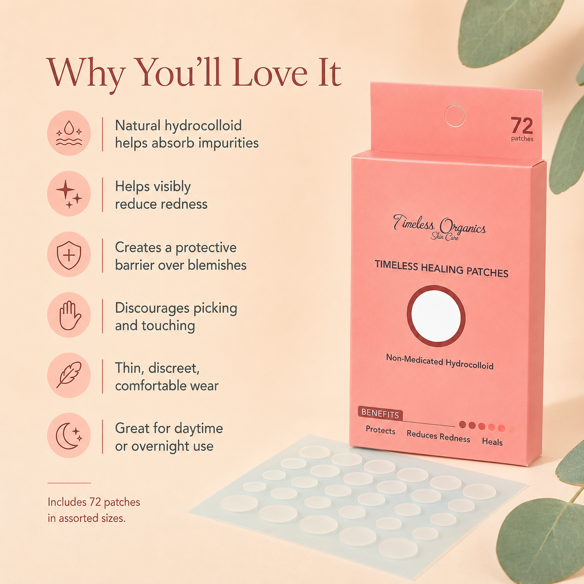 Timeless Hydrocolloid Blemish Patches · 72 Count