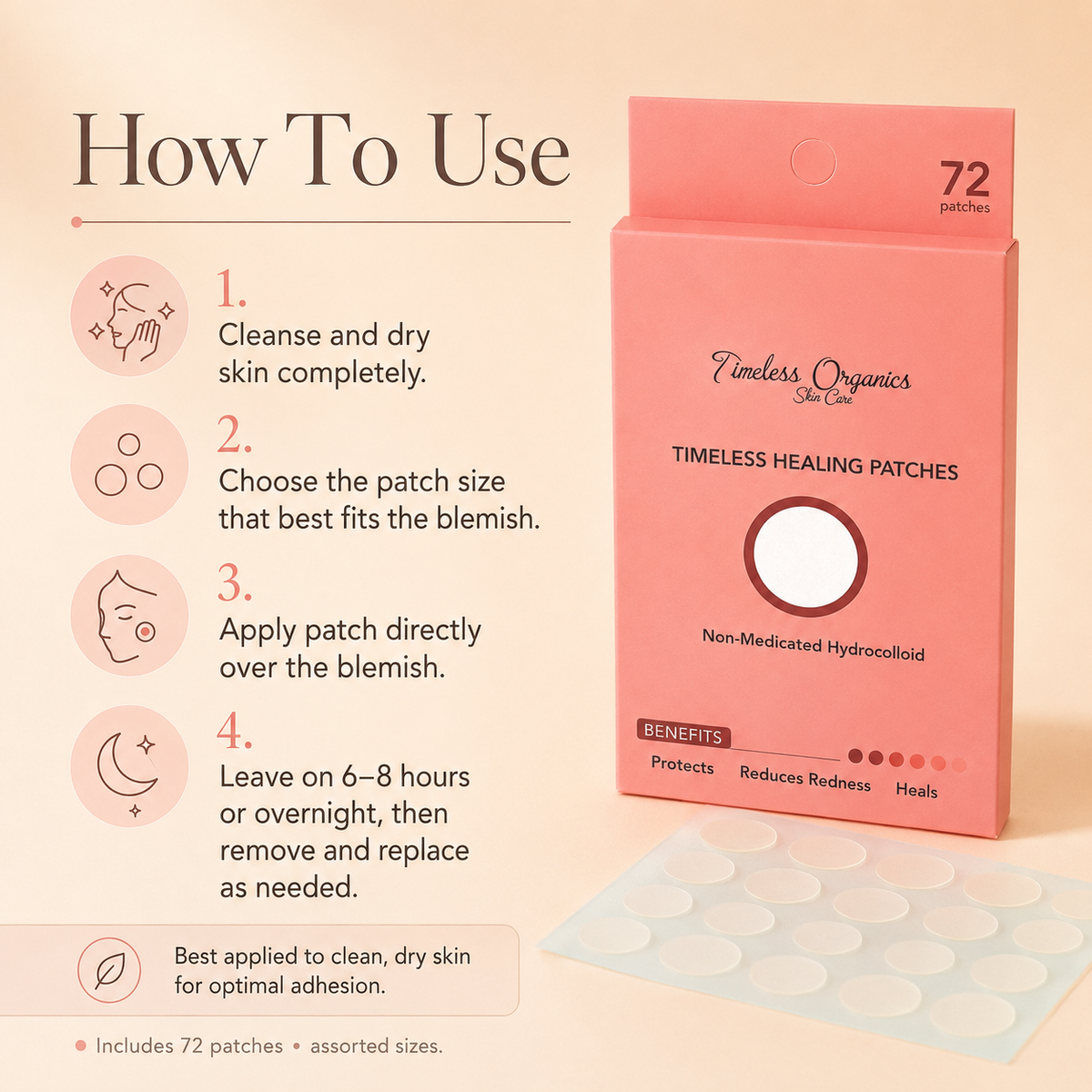 Timeless Hydrocolloid Blemish Patches · 72 Count