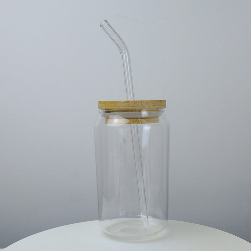 The Clarté Everyday Glass — Clear glass · natural bamboo · 350 ml