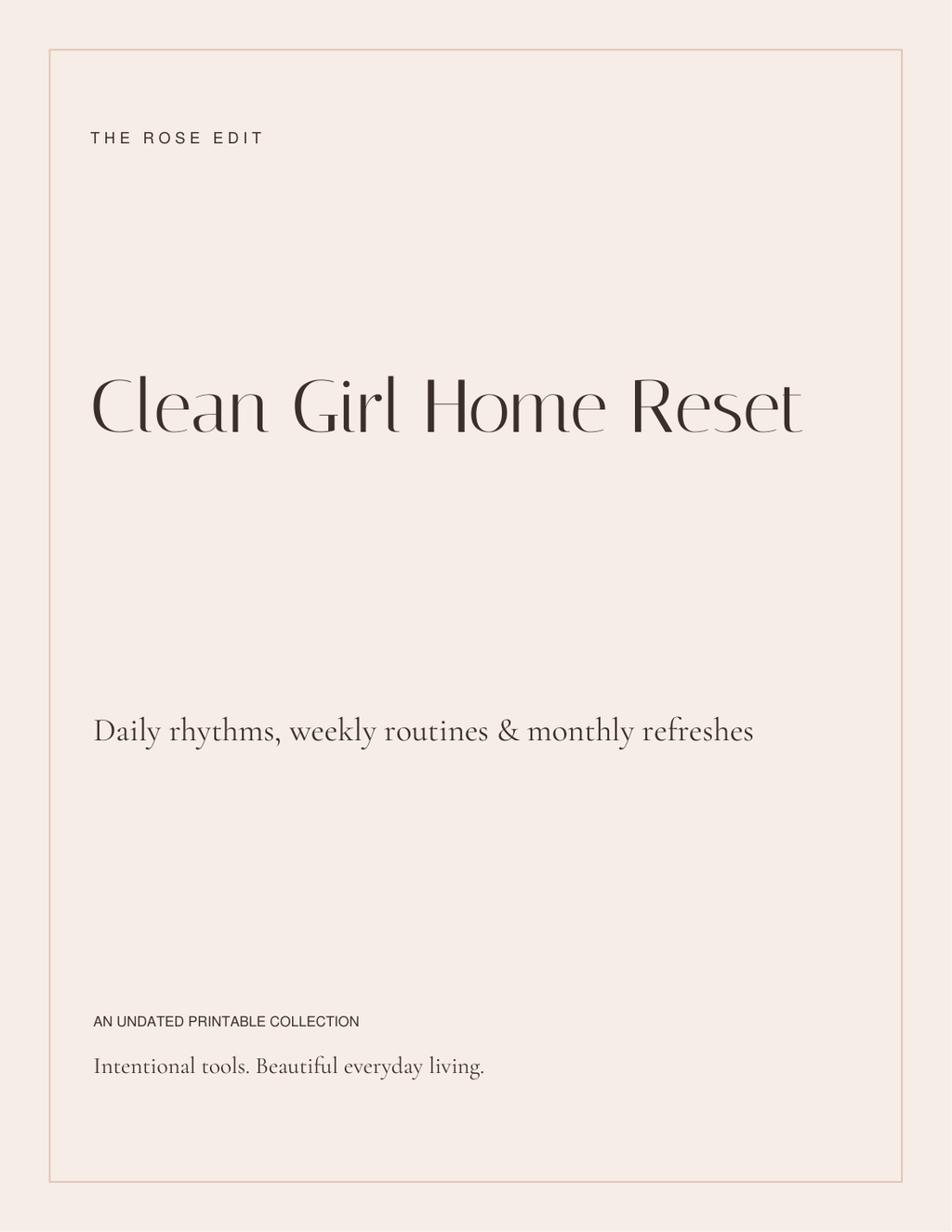 Clean Girl Home Reset | Printable Cleaning Planner