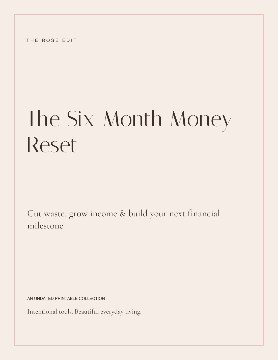 Six-Month Money Reset | Budget & Income Planning PDF