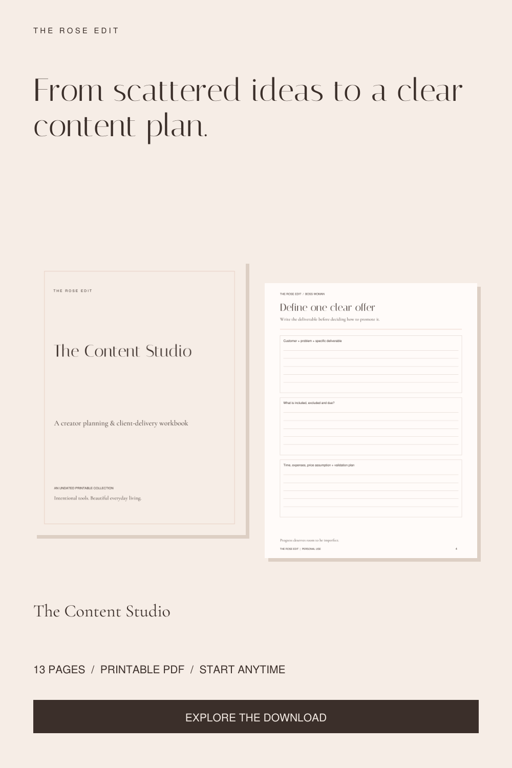 The Content Studio | Creator Business Planner PDF