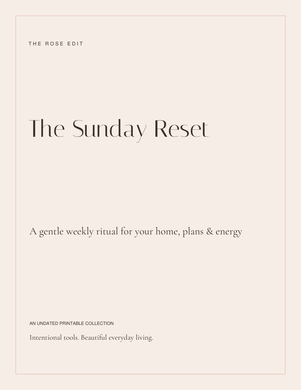 The Sunday Reset | Weekly Planning Workbook PDF