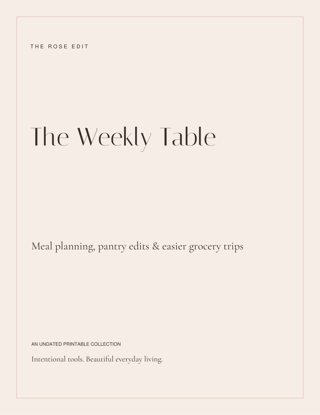 The Weekly Table | Meal Planner & Grocery List PDF